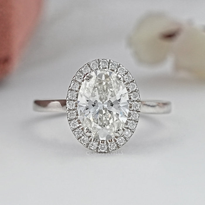 Oval Lab Grown Diamond Halo Promise Ring