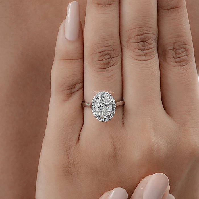 Oval Lab Grown Diamond Halo Promise Ring