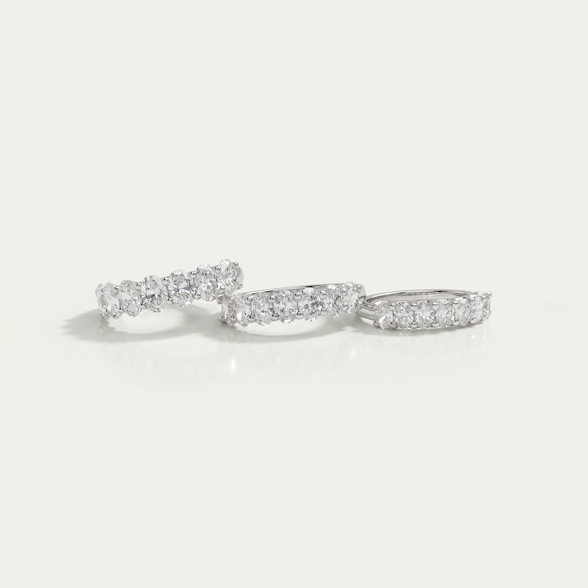 Oval Cut Lab Grown Diamond Seven Stone Anniversary Ring Rings