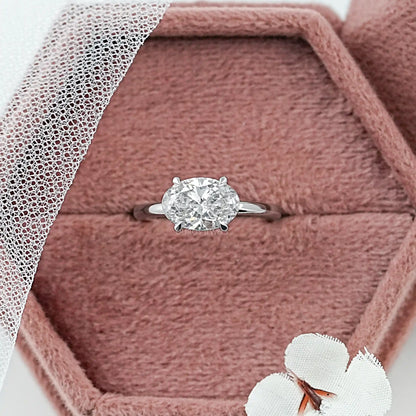 Pear Cut Bezel Set Diamond  Solitaire Ring