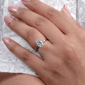 Oval Cut Solitaire Diamond Engagement Ring In Six Prong