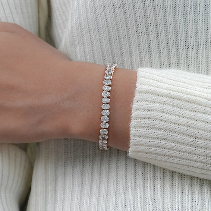 Oval Cut Lab Grown Diamond Tennis Bracelet