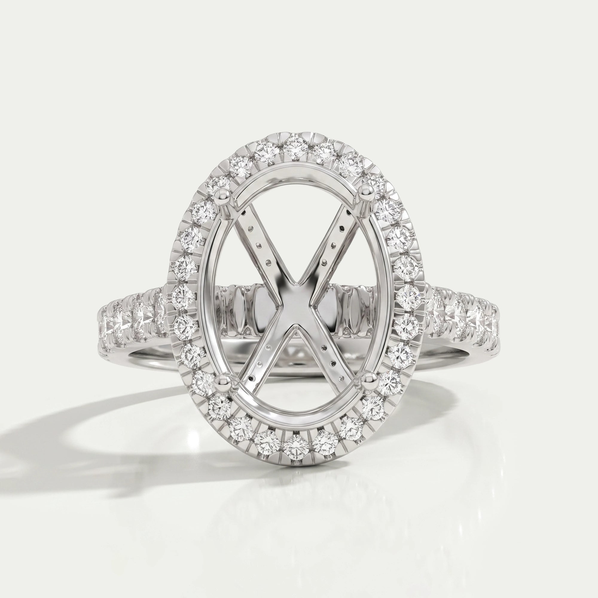 Semi Mount Halo Accent Diamond Ring