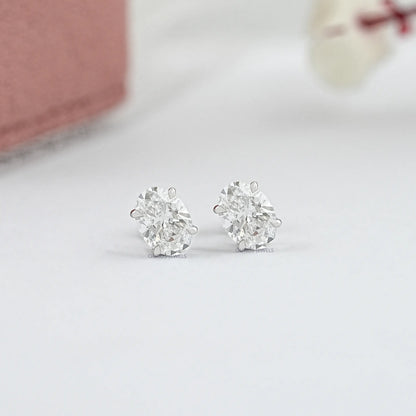 Oval Cut Lab Grown Diamond Stud Earrings Earring