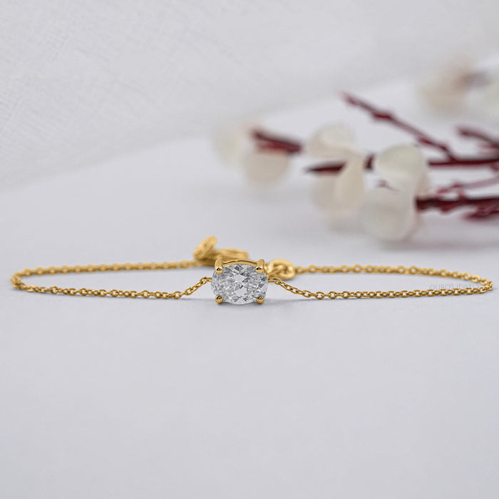 Asscher Cut Lab Grown Solitaire Diamond Bracelet