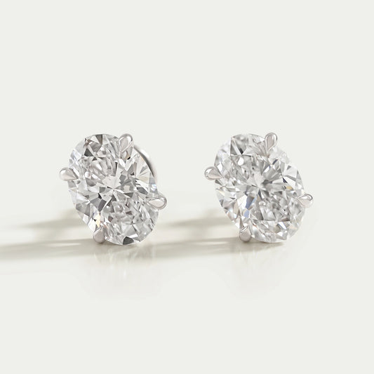 Oval Cut Lab Grown Diamond Stud Earrings Earring