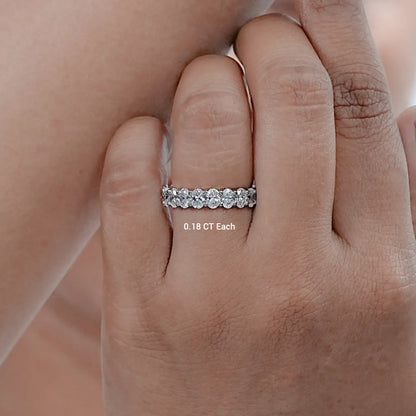 Oval Cut Lab Grown Diamond Eternity Band Rings