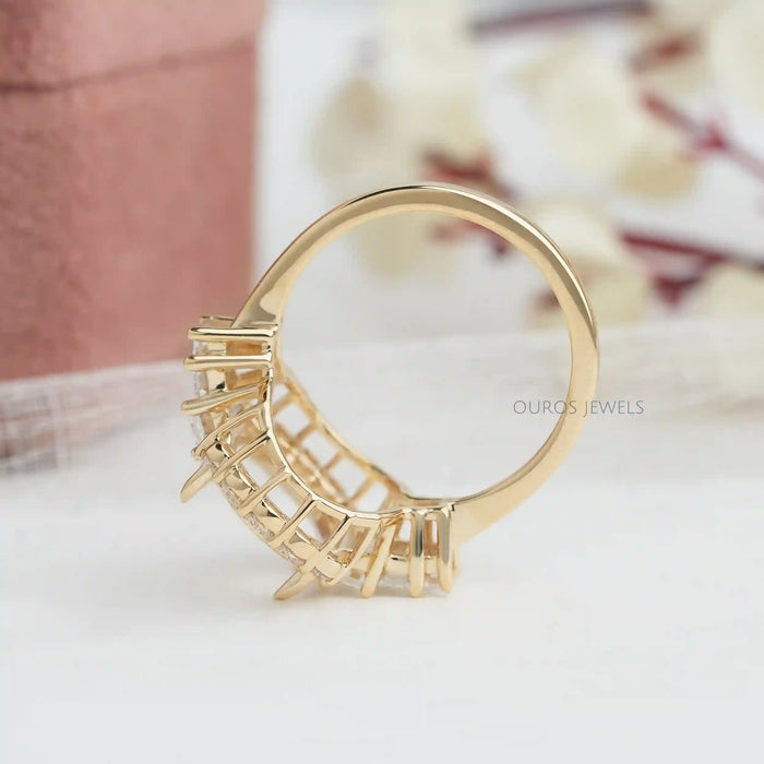 [Side View of Oval Shape Semi Mount Ring]-[Ouros Jewels]