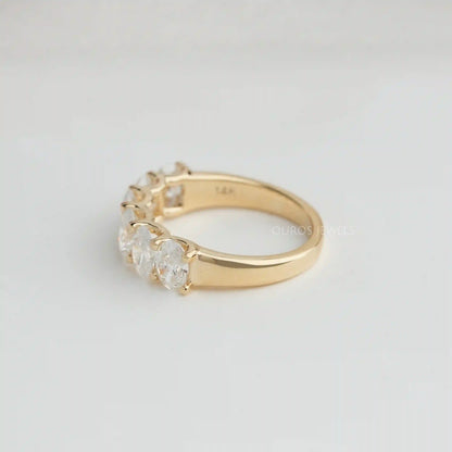 Oval Cut Lab Diamond Wedding Band Rings