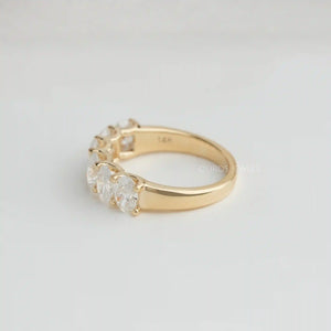 6 stone yellow gold diamond eternity ring