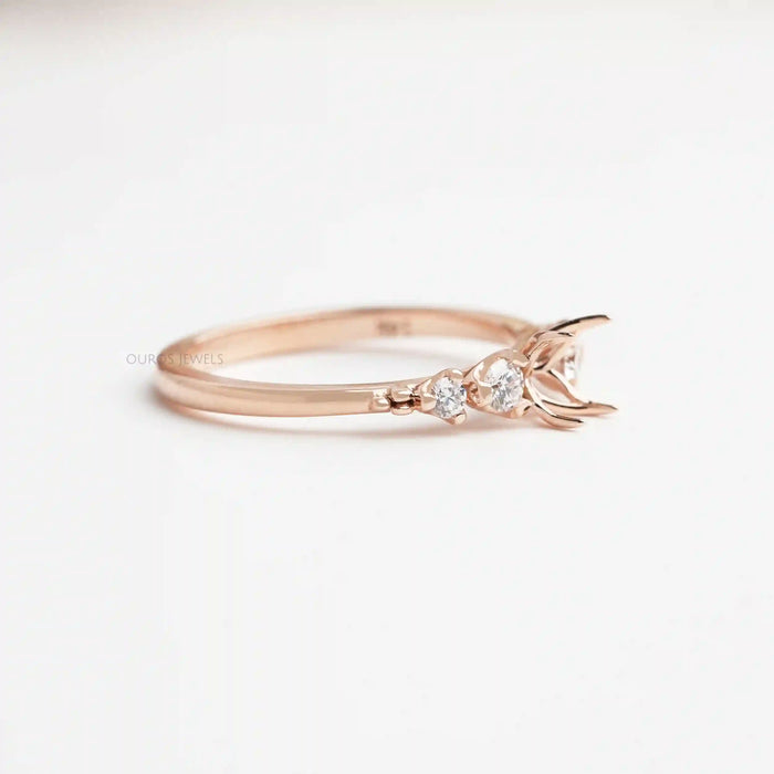 [Side View of Semi Mount Engagement Ring]-[Ouros Jewels]