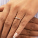 [A Women wearing Oval Semi Mount Engagement Ring]-[Ouros Jewels]