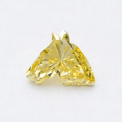 front view of 1.55 carat yellow horse cut lab grown loose diamond