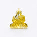 front view of 1.10 carat yellow buddha cut lab grown diamond loose