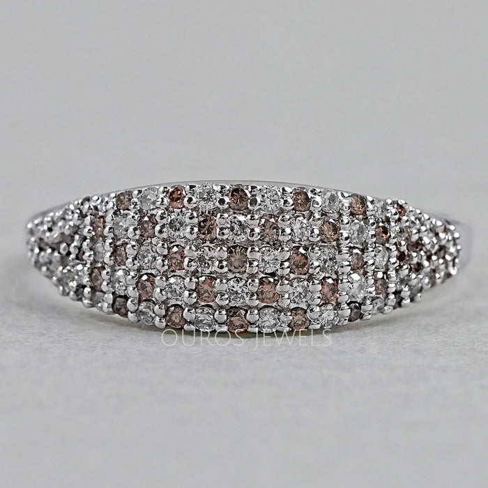 Fancy Brown Round Pave Diamond Ring