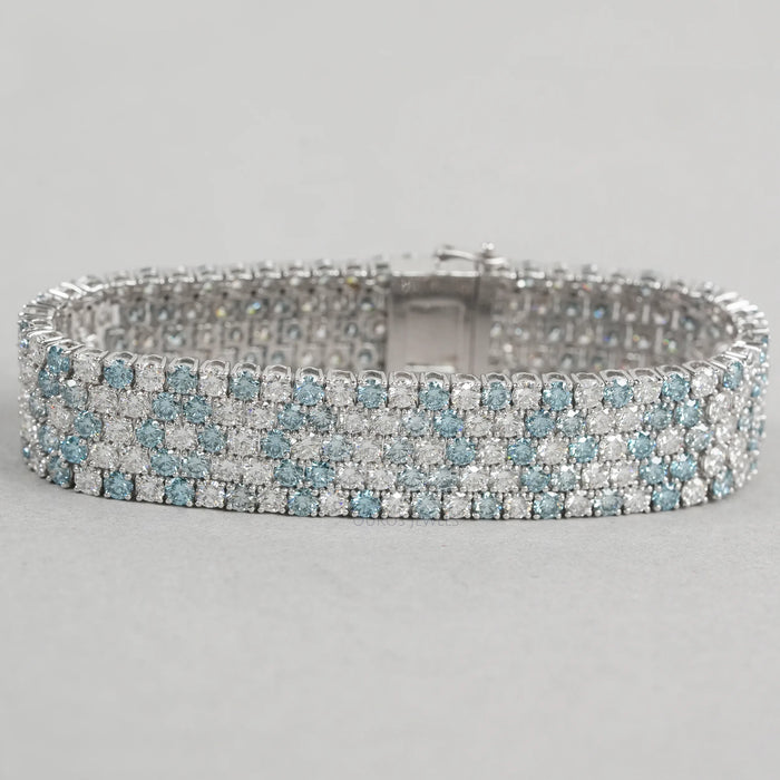 Blue Topaz Multi-Row Statement Bracelet