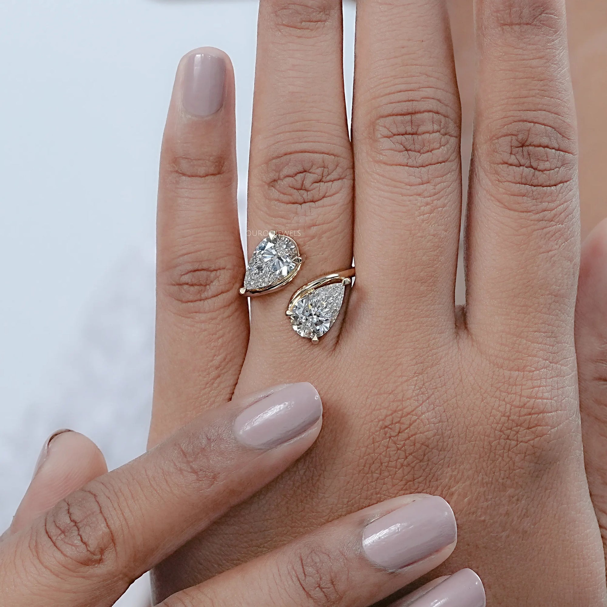 Pear Lab Diamond Toi Et Moi Engagement Ring Rings