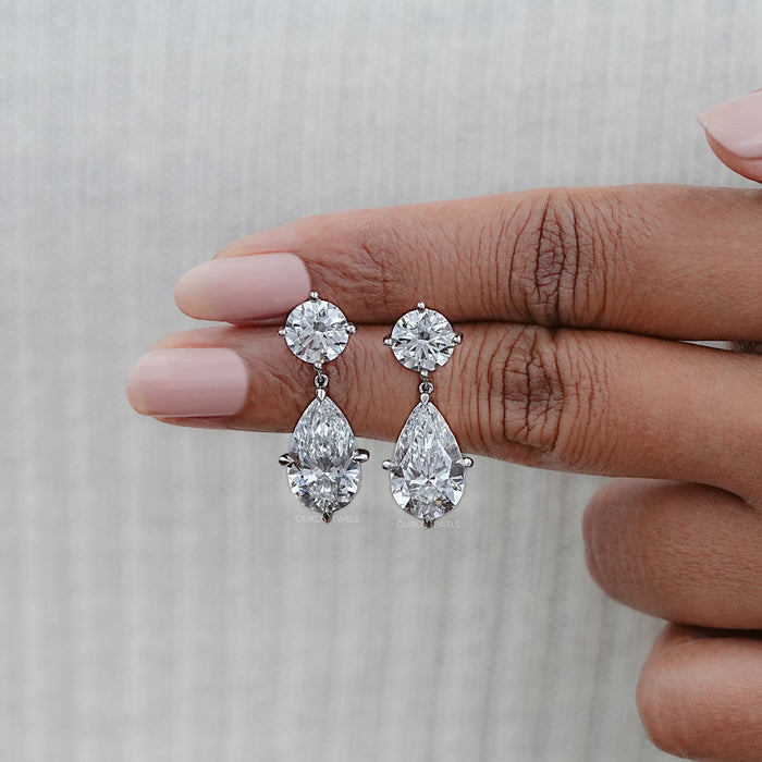 Multi Shape Diamond Drop & Dangle Gold Earrings