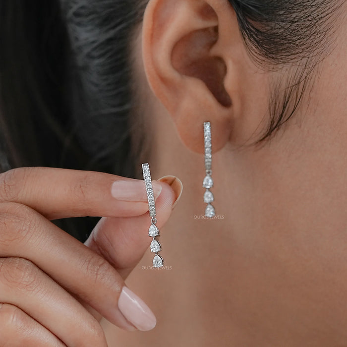 Pear Cut Diamond Drop & Dangle Earrings