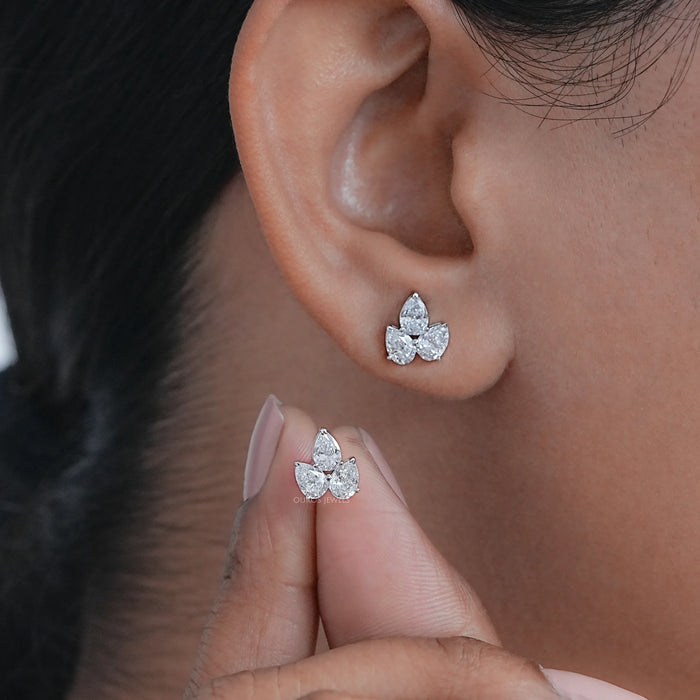 Three Pear Lab Grown Diamond Mini Studs