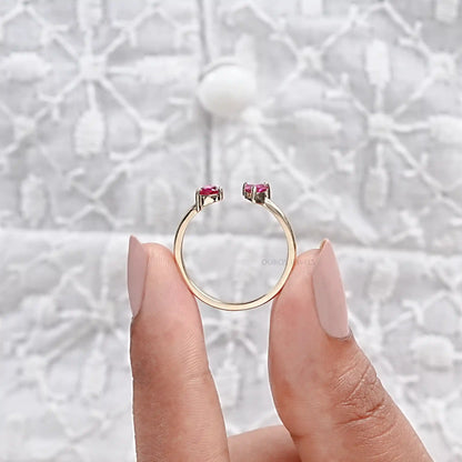 Pear Ruby Gemstone Dainty Ring Ring