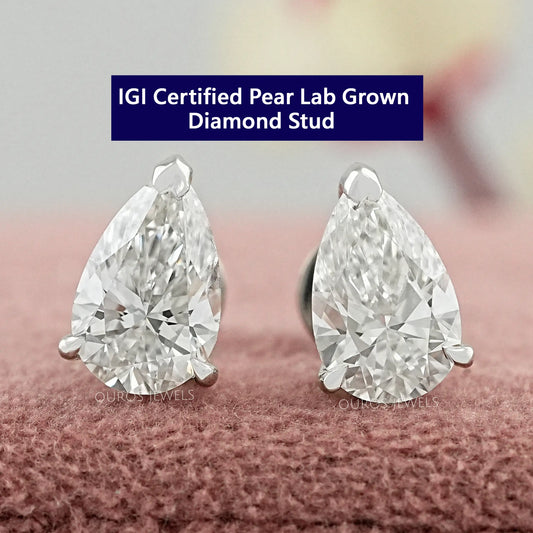 Pear Cut Lab Diamond Stud Earrings Earring