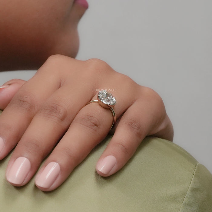 Pear Lab Diamond Button Back Ring