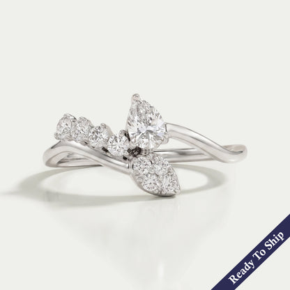 Pear Cut Lab Grown Diamond Bypass Ring