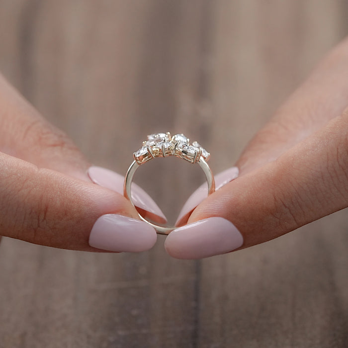 Pear Shaped Diamond Leaf Wrap Engagement Ring