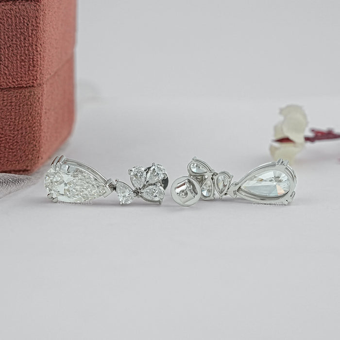 Pear Lab Diamond Drop Dangle Earrings