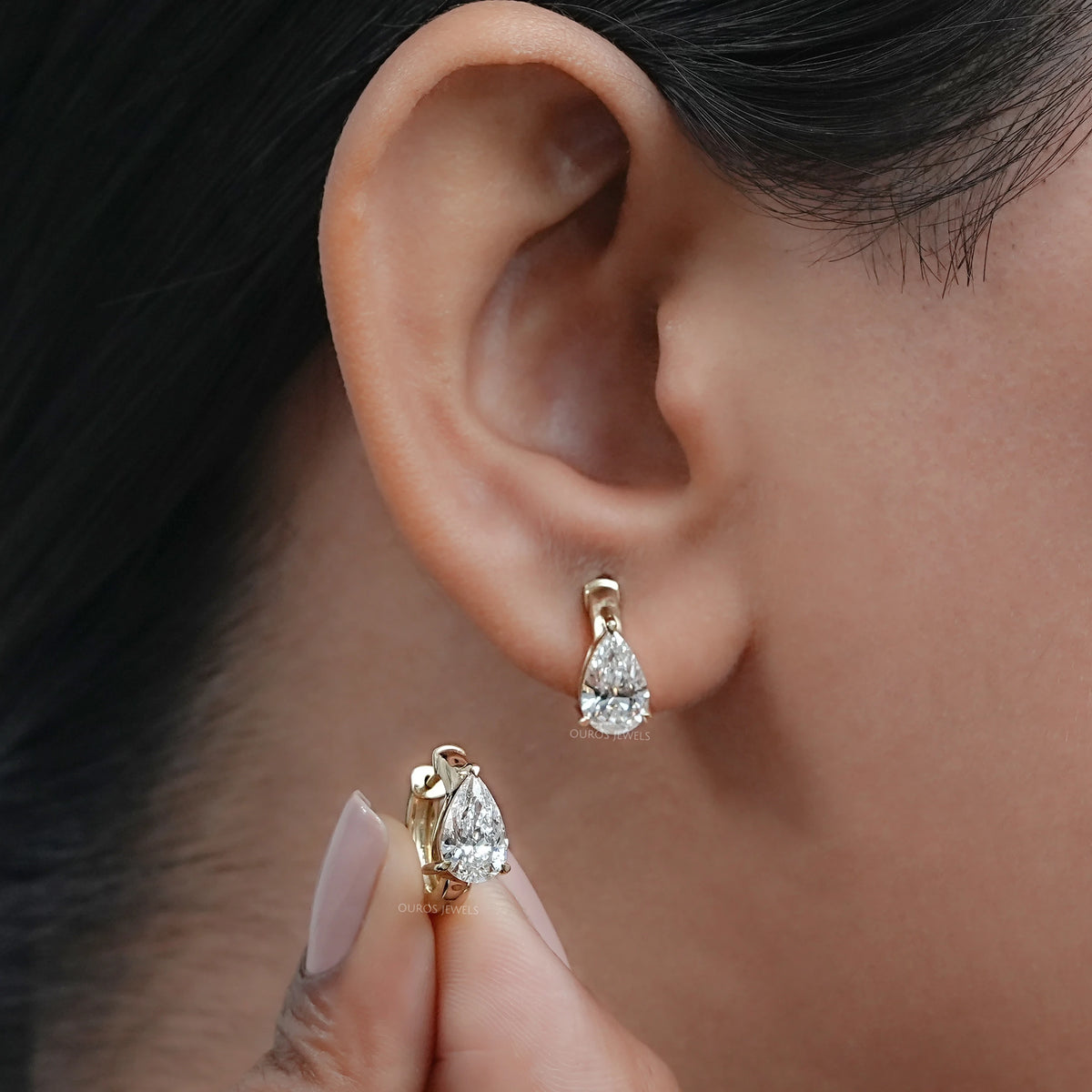 Pear Lab Diamond Hoop Earring Earring