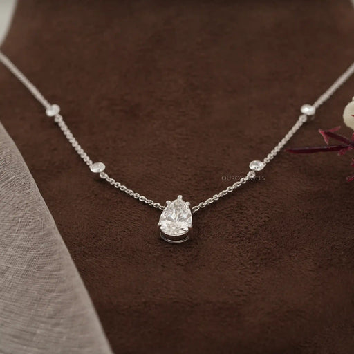 pear diamond solitaire pendant 