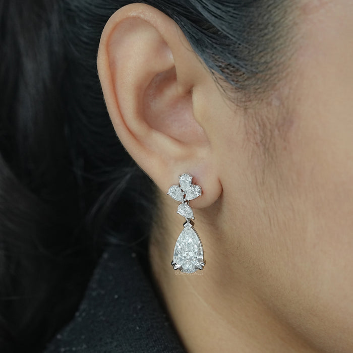 Pear Lab Diamond Drop Dangle Earrings