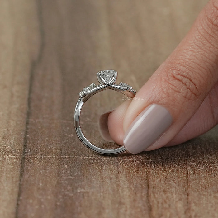 Infinity Pear Lab Diamond Engagement Ring
