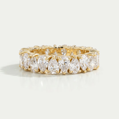 Pear Cut Lab Diamond Full Eternity Wedding Band Rings