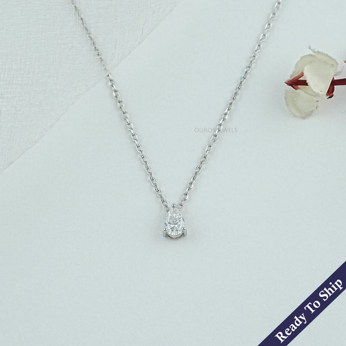 Pear Lab Diamond Solitaire Pendant