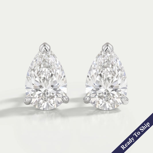 Pear Lab Diamond Stud Earrings Earrings