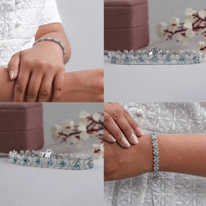 Pear-Shaped Flower Diamond Bracelet