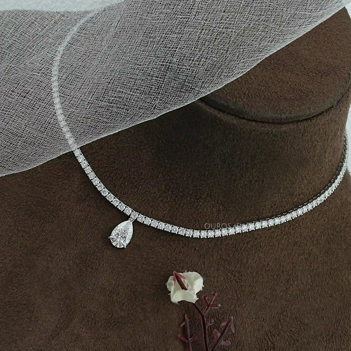 Pear Lab Diamond Tennis Necklace Necklaces