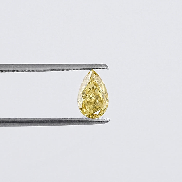 Yellow Pear Shaped Lab Grown Diamond