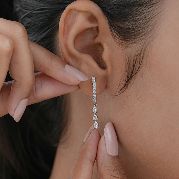 Pear Cut Diamond Drop & Dangle Earrings