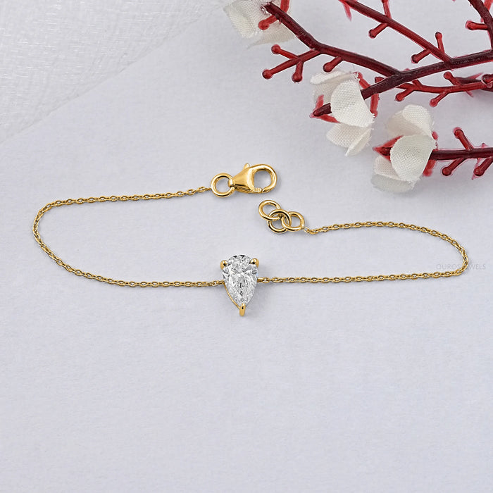 Asscher Cut Lab Grown Solitaire Diamond Bracelet