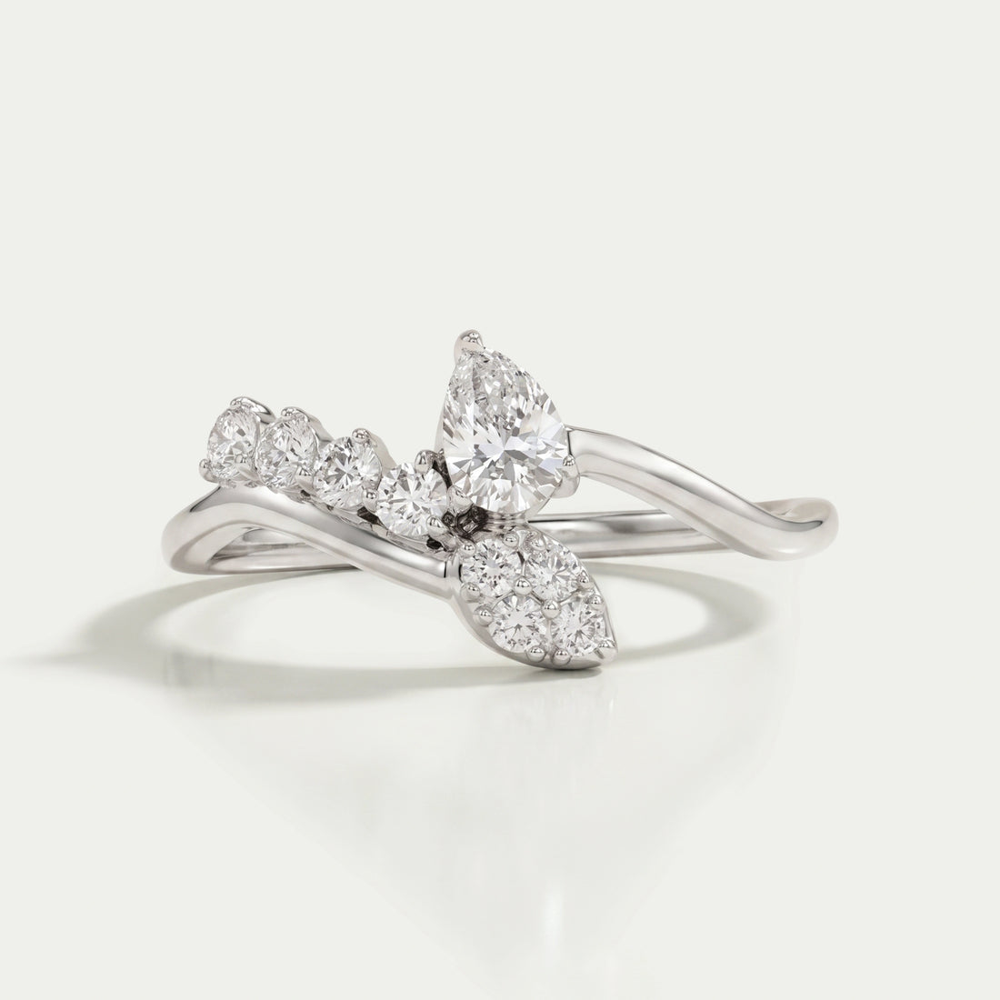 Pear Diamond Bypass Anniversary Ring Rings