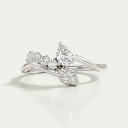Pear Diamond Bypass Anniversary Ring Rings