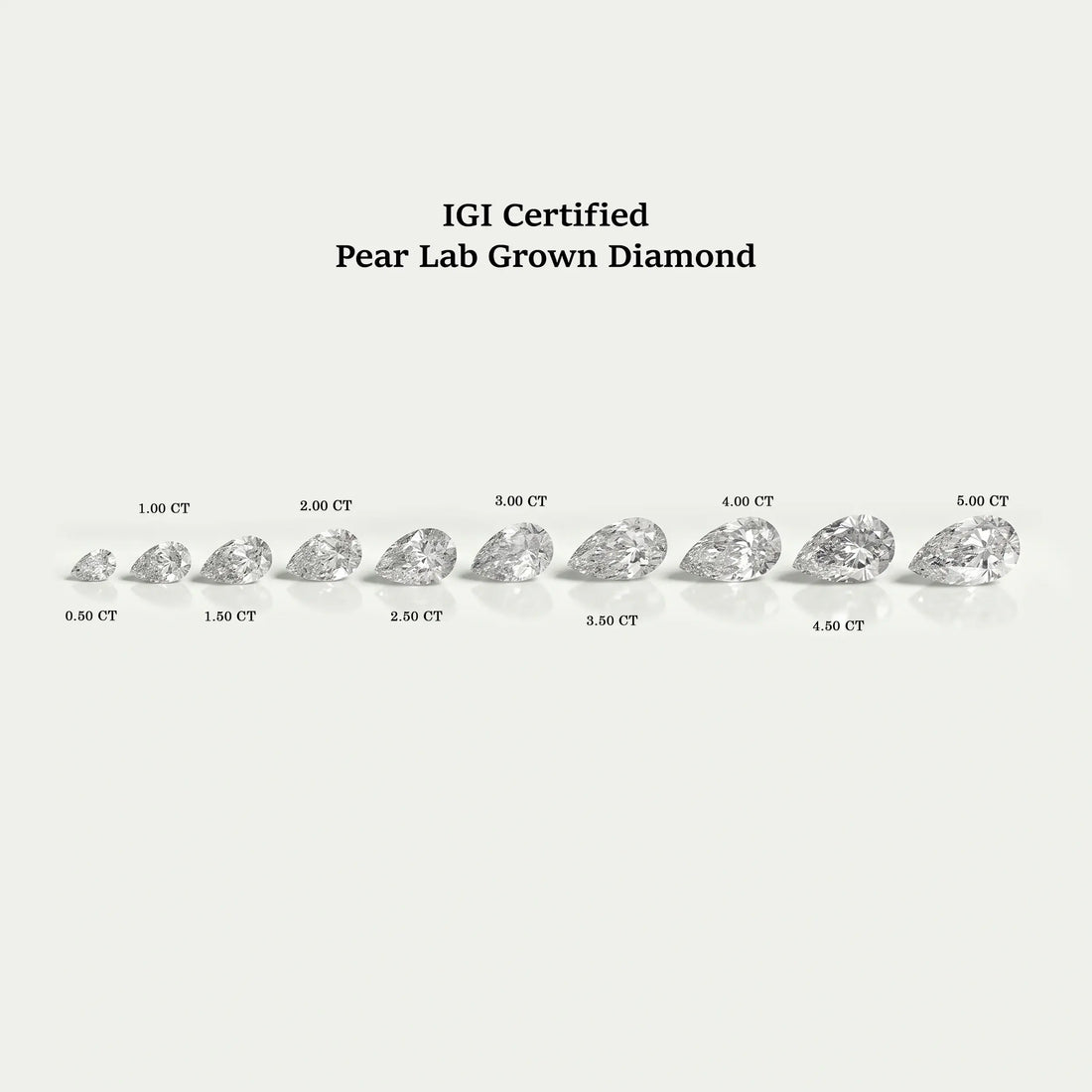 Certified Pear Cut Lab Grown Diamond Loose
