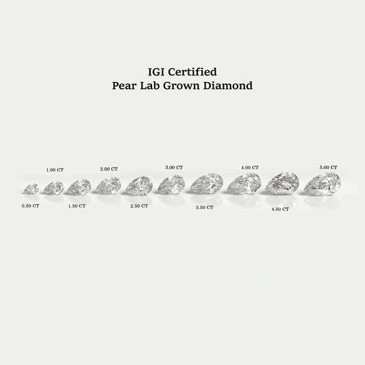 Certified Pear Cut Lab Grown Diamond