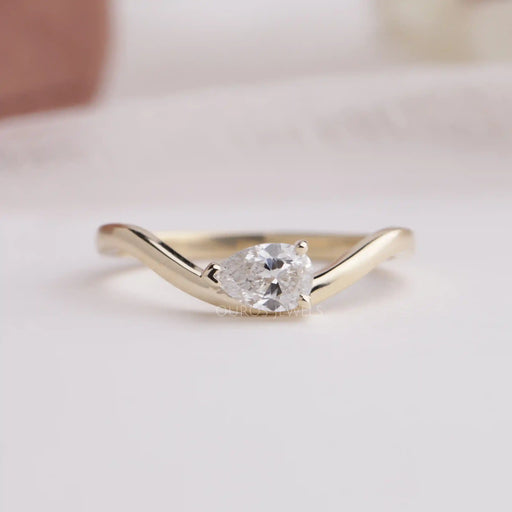 Pear Cut Diamond Solitaire Ring