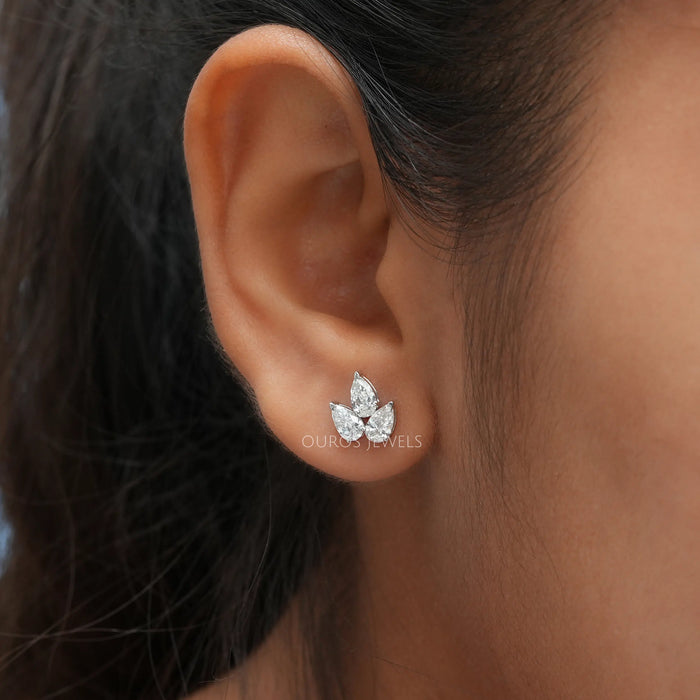 Three Pear Lab Grown Diamond Mini Studs