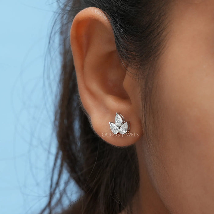 Three Pear Lab Grown Diamond Mini Studs