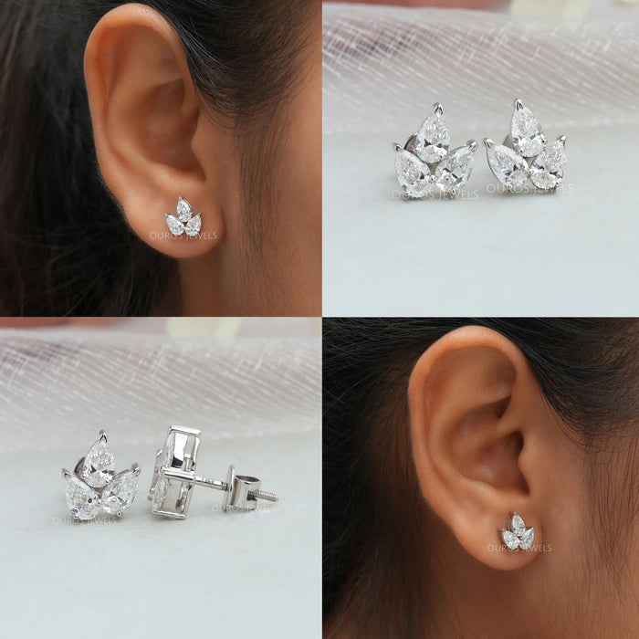 Three Pear Lab Grown Diamond Mini Studs